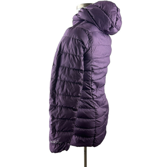 Eddie Bauer Lightweight Down Parka Hooded Puffer Jacket Purple Coat EB650 Small - Picture 4 of 16